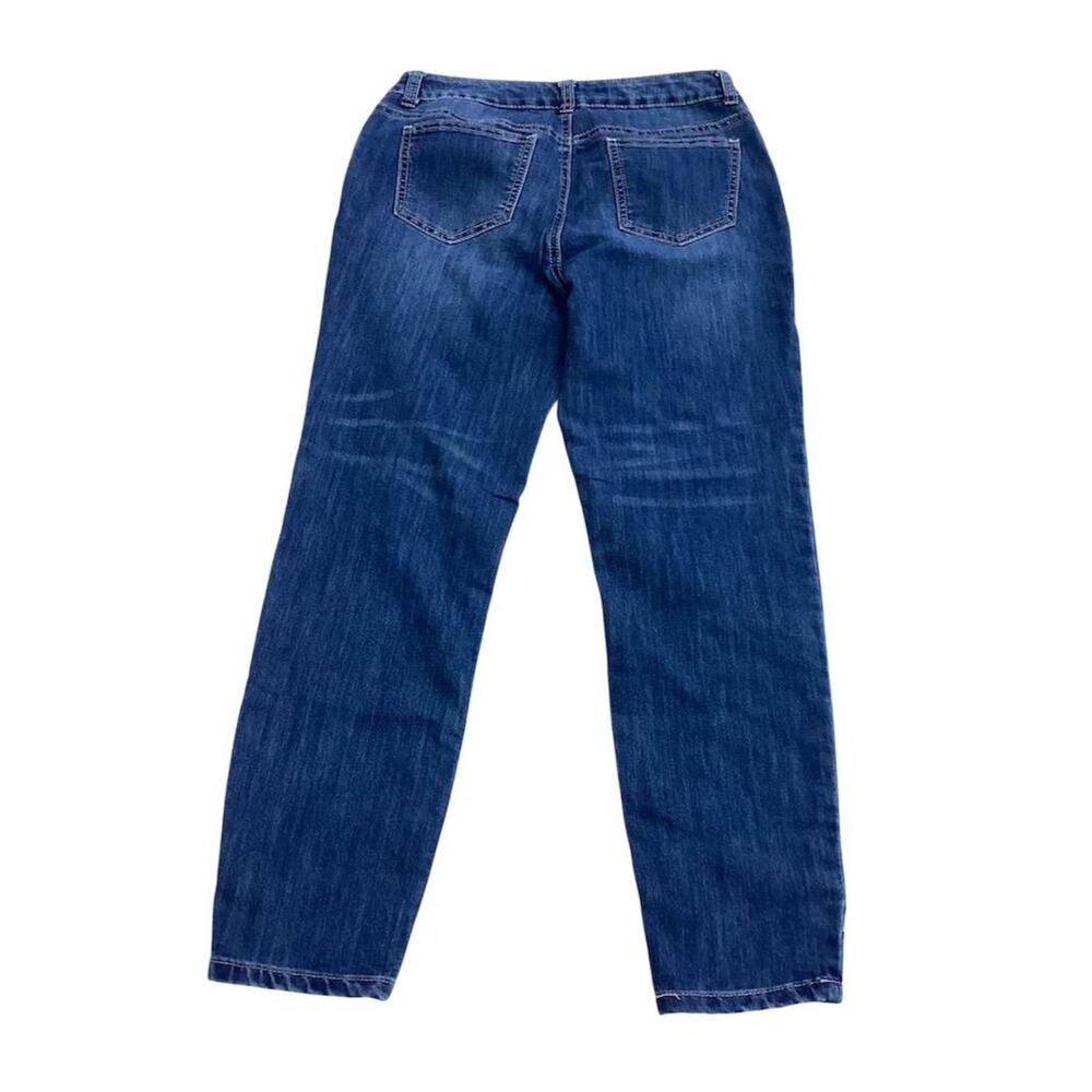 Baccini Women's Size 6 Skinny Jeans Blue‎ Floral Embroidered Denim - Picture 2 of 13